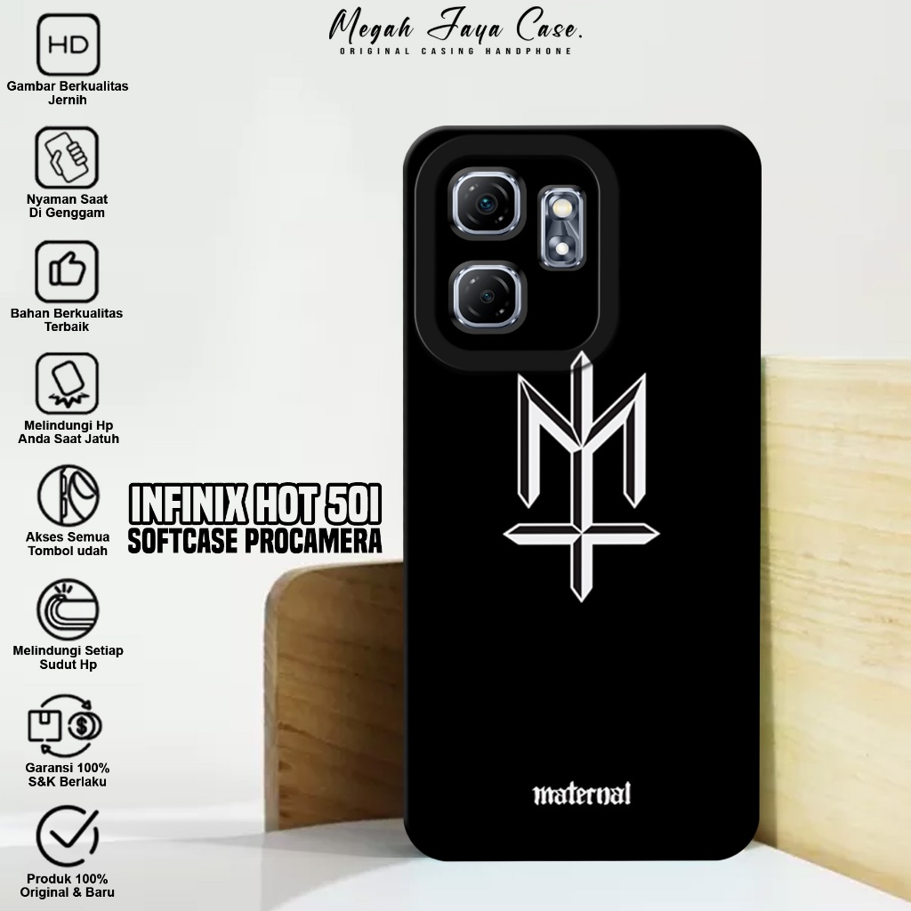 Softcase Infinix Hot 50i - Case Hp Hp Infinix Hot 50i Motif MTRNL - Silikon Hp Infinix Hot 50i - Kon