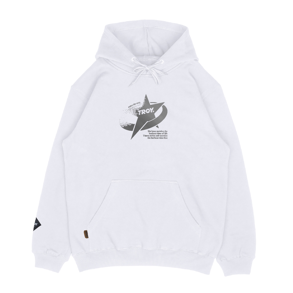 Troy Company Hoodie White Star Survice - Hoodie Pria Putih KH 2834