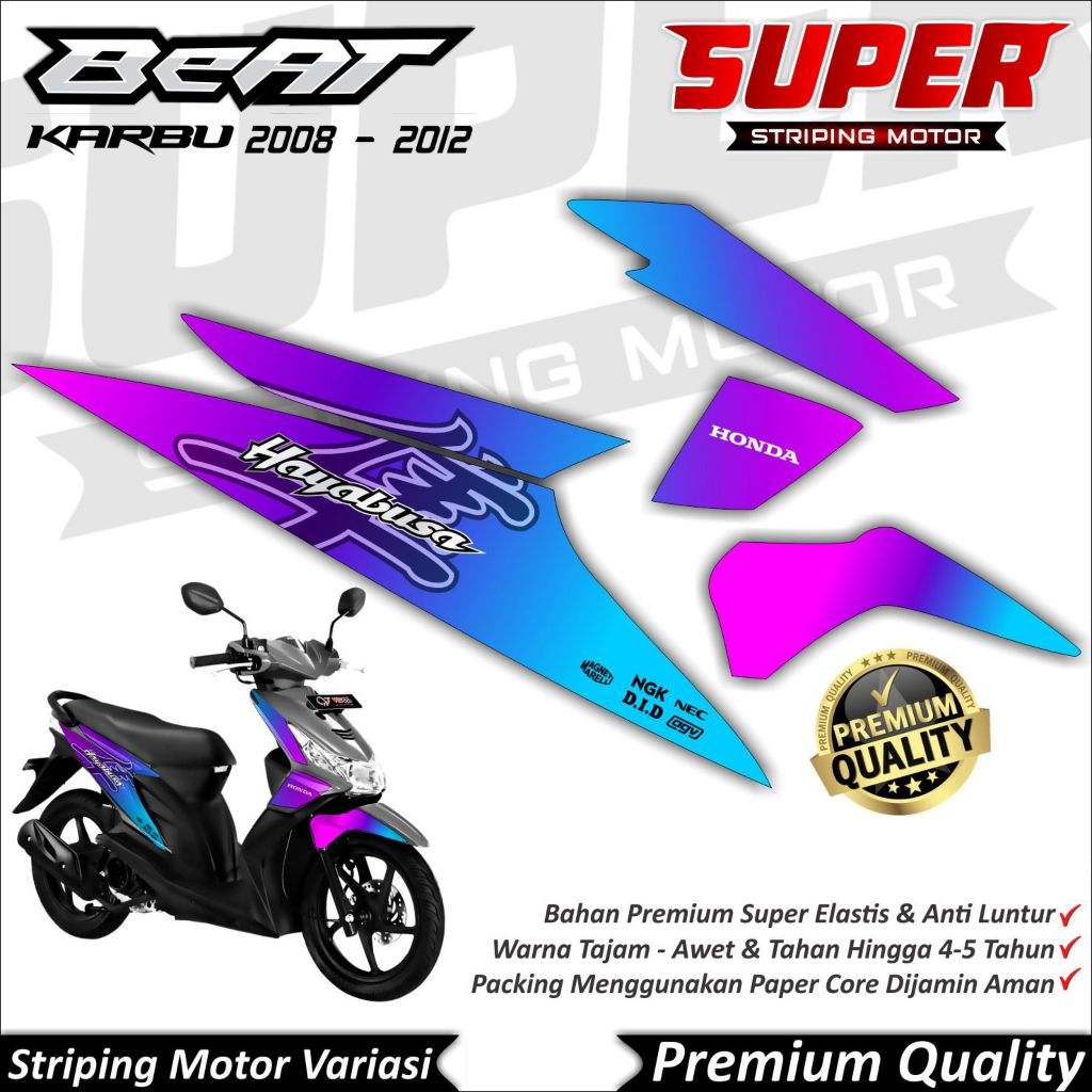 Stiker Beat Karbu Anti Luntur keren Striping Beat Karbu Striping Honda Beat Karbu Gradasi