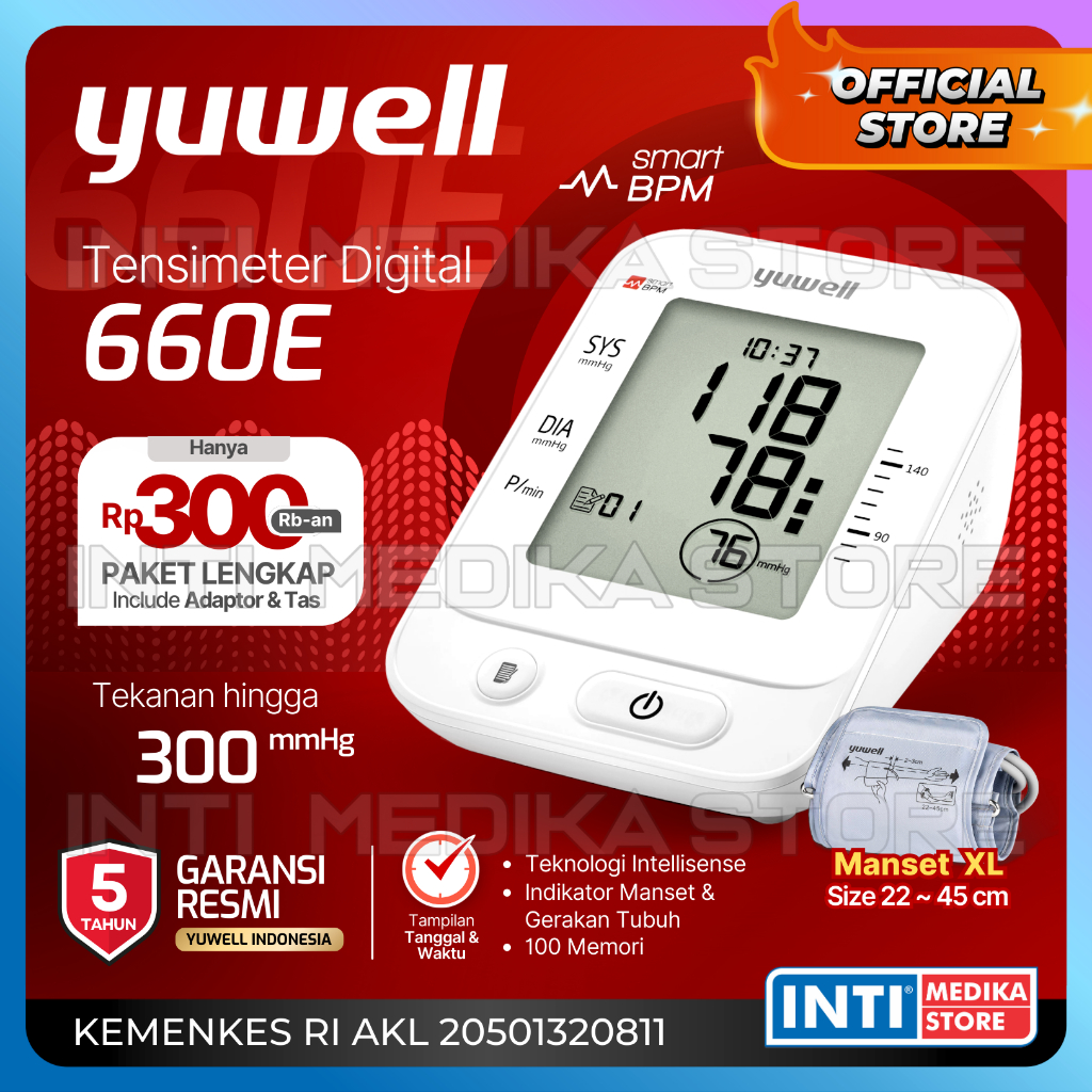 YUWELL - Tensimeter Digital YE 660E | Tensi Digital Yuwell