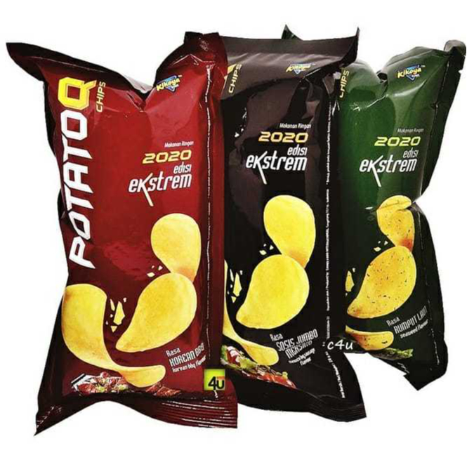 

Potato Q Chips Keripik Kentang 1 Pack Isi 10 pcs @28gr