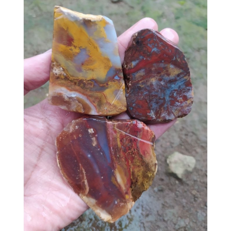 batu akik bahah lempengan pancawarna batu garut cristal berkualitas borongan hemat