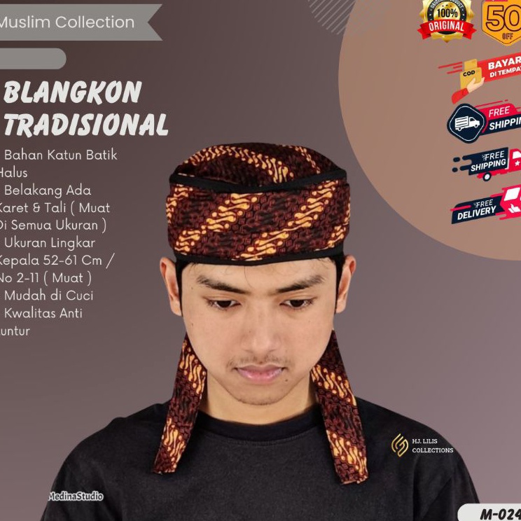Blangkon Jawa Sunda Udeng Batik Laki laki Totopong Baduy Ikat Iket Kepala Laki laki khas Sunda Jawa 