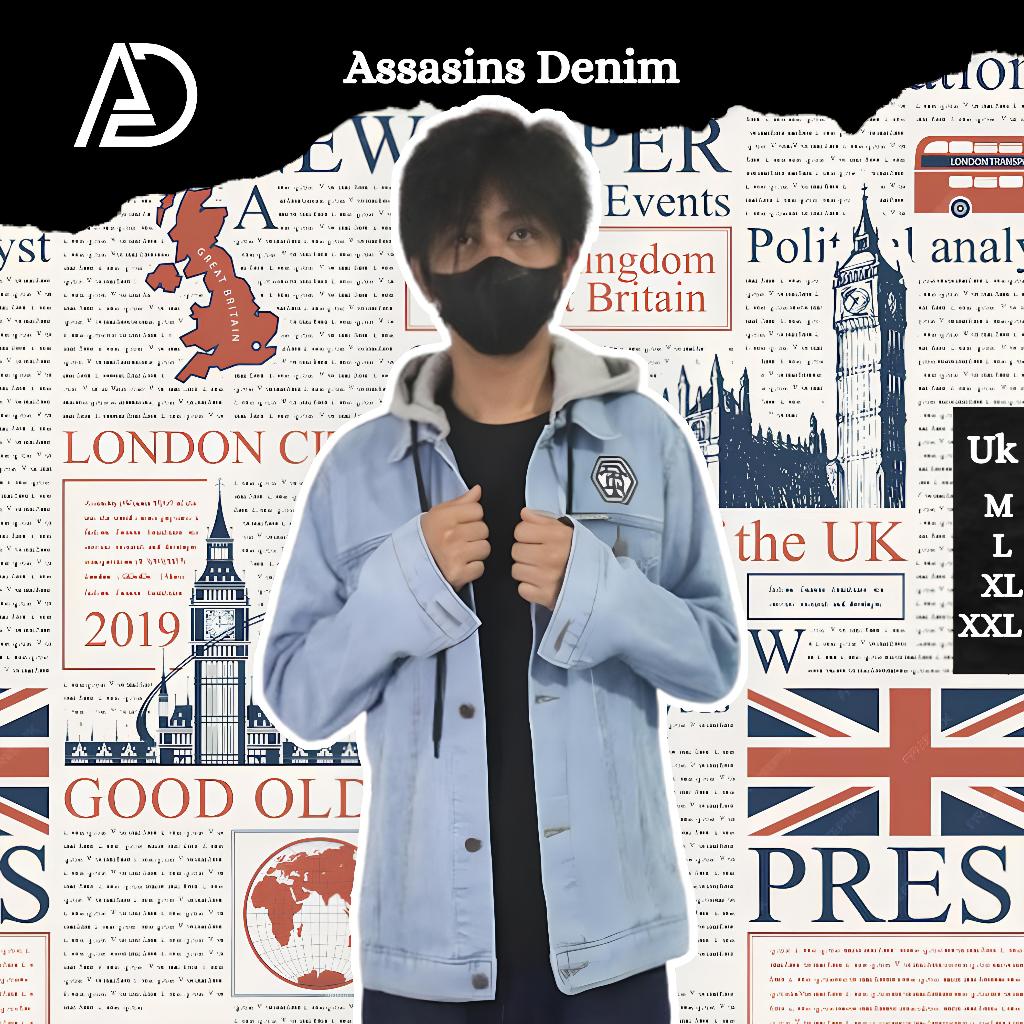 Jaket Jeans Hoodie Cowok Cewek Terbaru Ori Sweater Hodie Pria Wanita Kekinian Anti Angin Tebal Keren