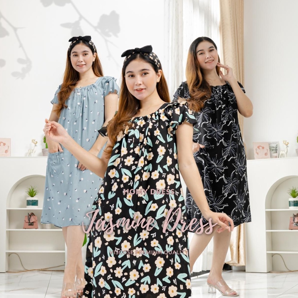 JASMINE Dress Hamil Dan Menyusui Rayon By AdeminCo Daster Kekinian