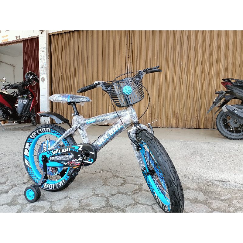 Sepeda bmx ring 18 inc ban besar,mrek velion,warna biru