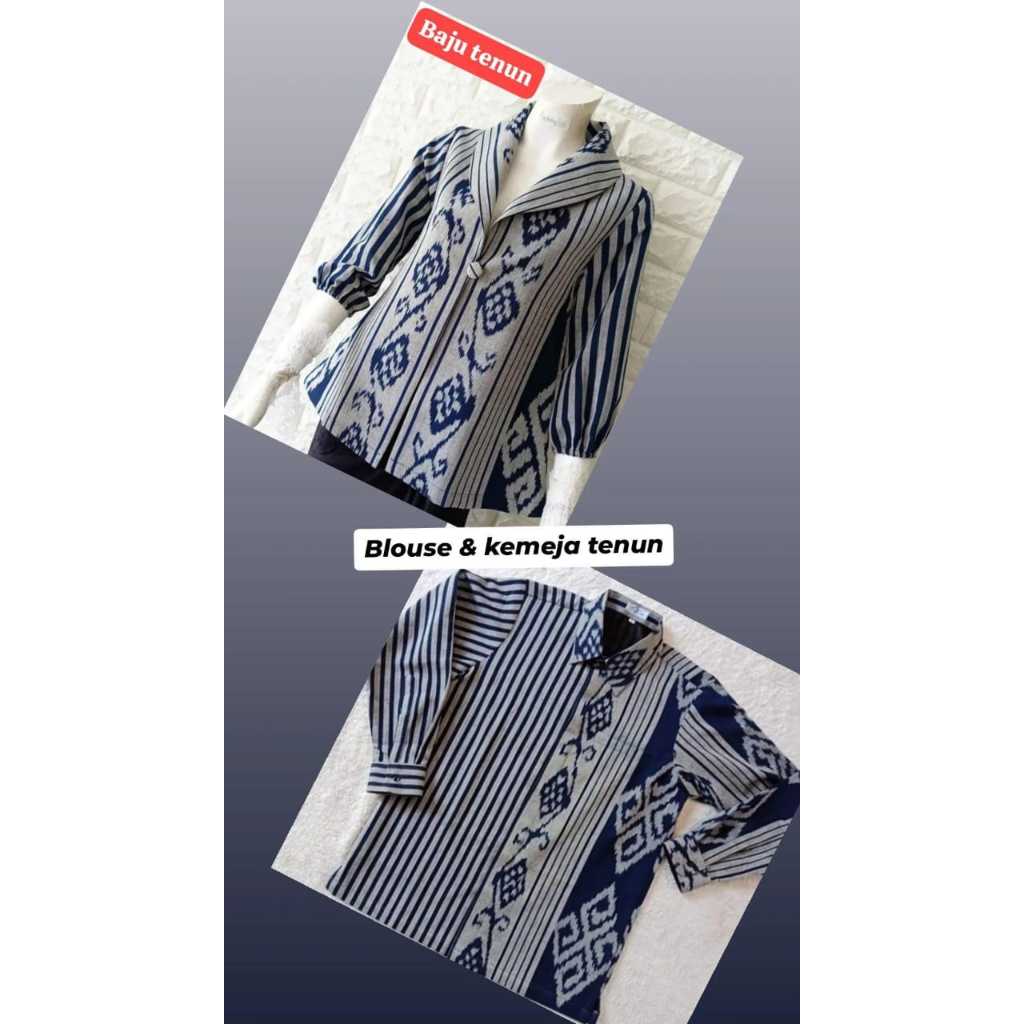 BLAZER WANITA TENUN DAN KEMEJA TENUN MOTIF TORAJA