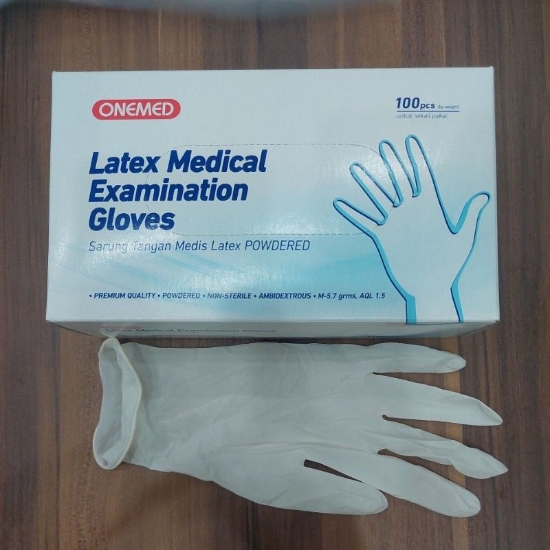 SAFEGLOVE SARUNG TANGAN LATEX KARET LATEK ONEMAD 1 BOX POWDERED