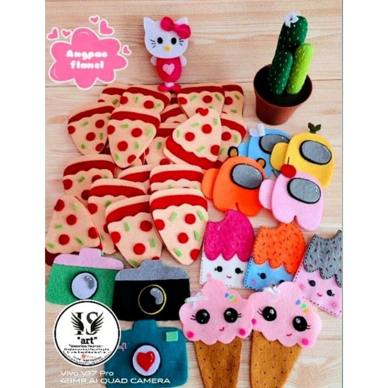 

Amplop Flanel/Karakter Pizza/Camera/es crem/Hiasan Kain Flanel/Aksesoris/Dekorasi