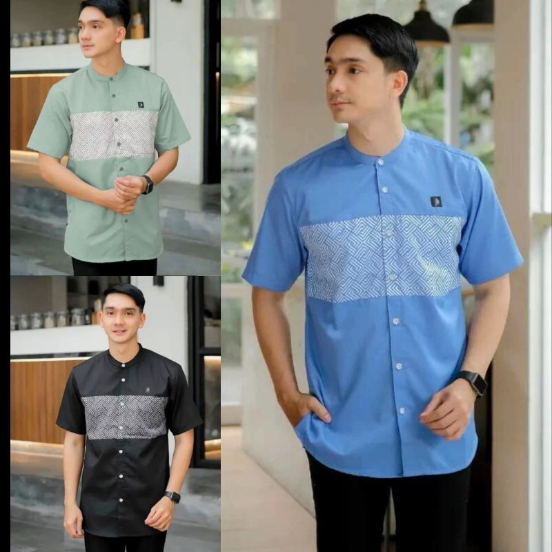 Baju Koko Pria Lengan Pendek Baju Koko Kurta Pakistan Kombinasi Simpel