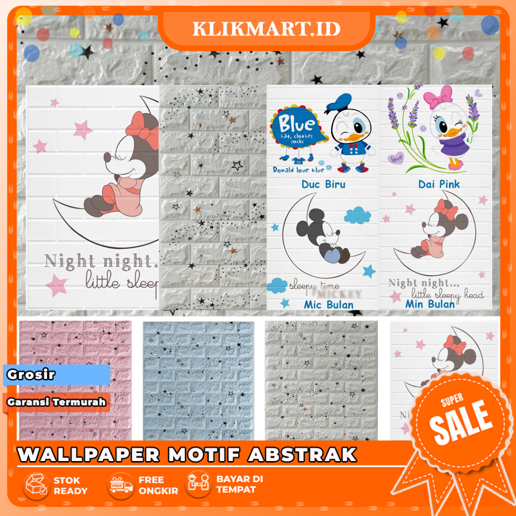 Km- 224 Wallpaper Foam 3D bata Abstrak / Wallpaper Foam 3D Bata Motif / Wallpaper Murah Batam