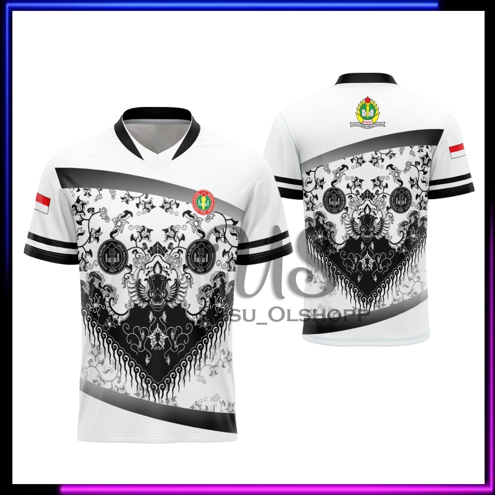 Baju Kaos Pria BATIK PGRI Lengan Pendek Fullprint