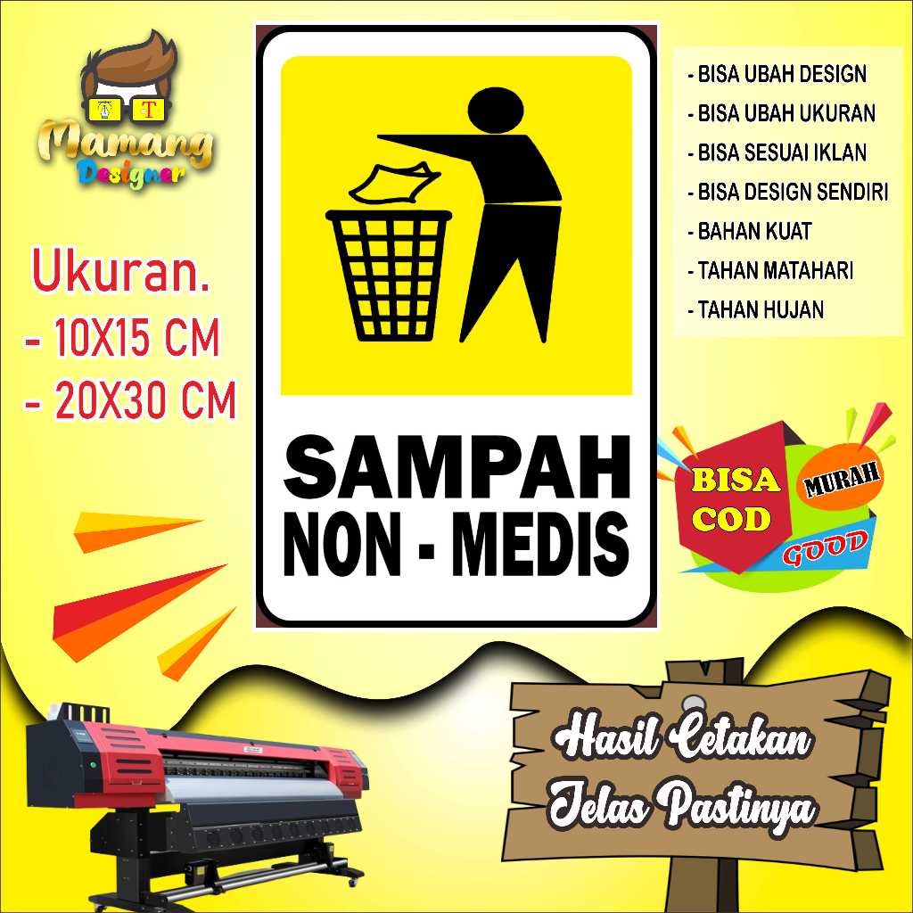 

Cetak Stiker Keren Tempat Sampah Non Medis Kuning