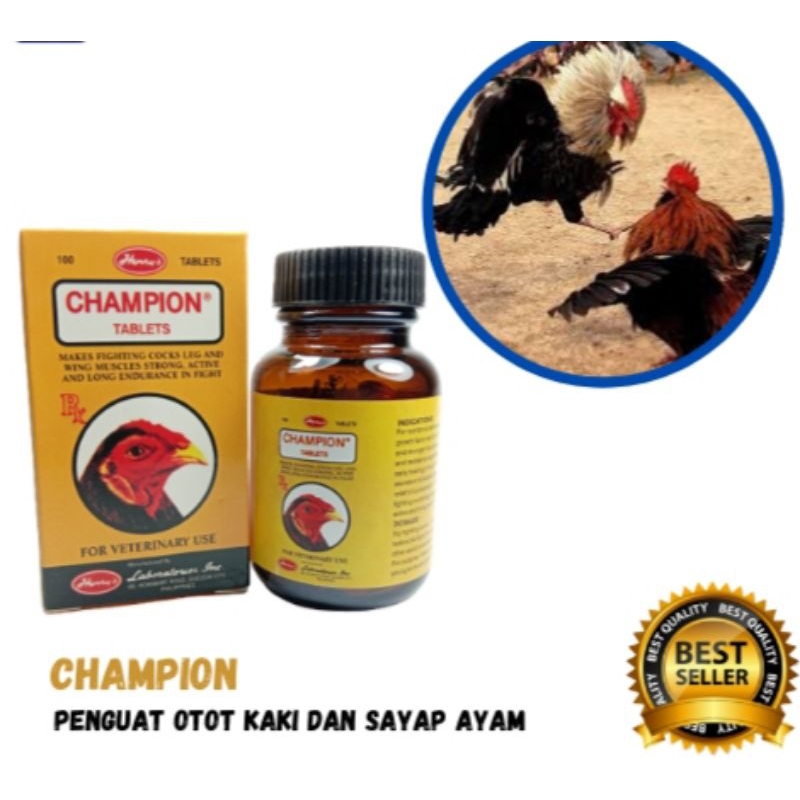 Champion Obat Vitamin Penguat Otot Tulang Ayam Laga/Anjing