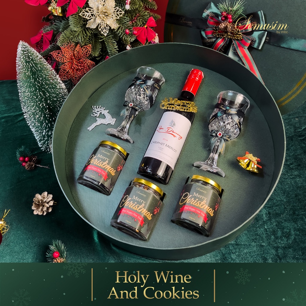 

Holy Wine and Cookies | Hampers Natal Premium - Wine glass box
