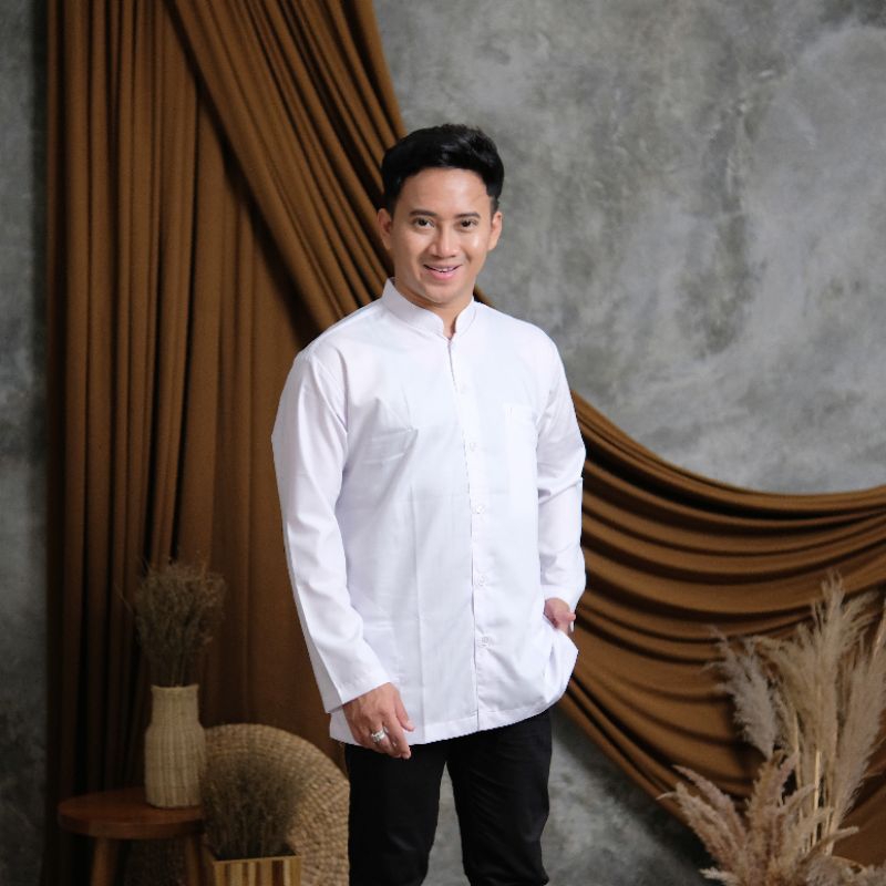 baju koko pria lengan panjang baju koko putih lengan panjang