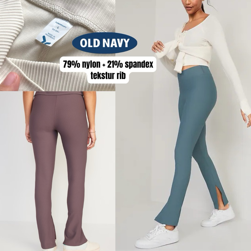 OLD NAVY [REJECT MINOR] Powersoft Ribbed Flare Leggings sd XXL