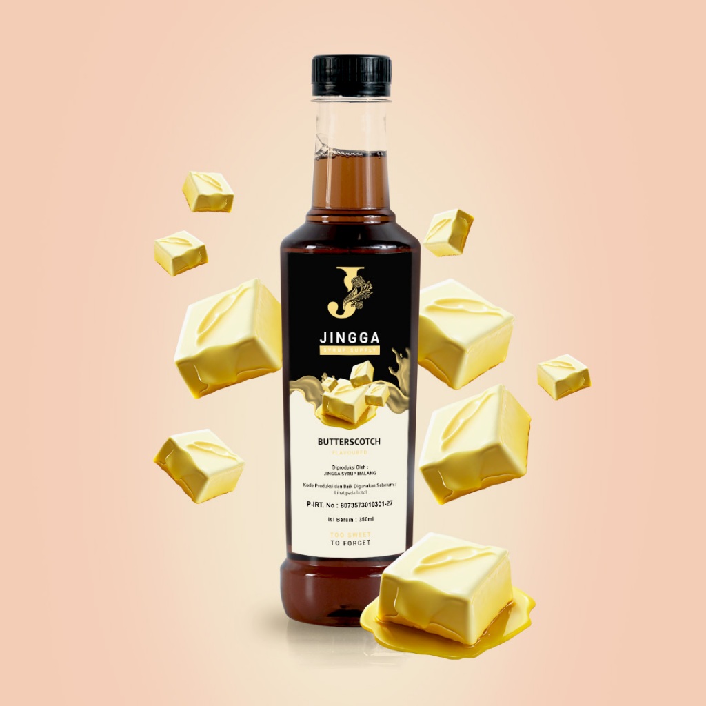 

JINGGA Butterscotch Syrup 350 ML - Sirup Butterscotch untuk Kopi, Mocktail dan Cocktail