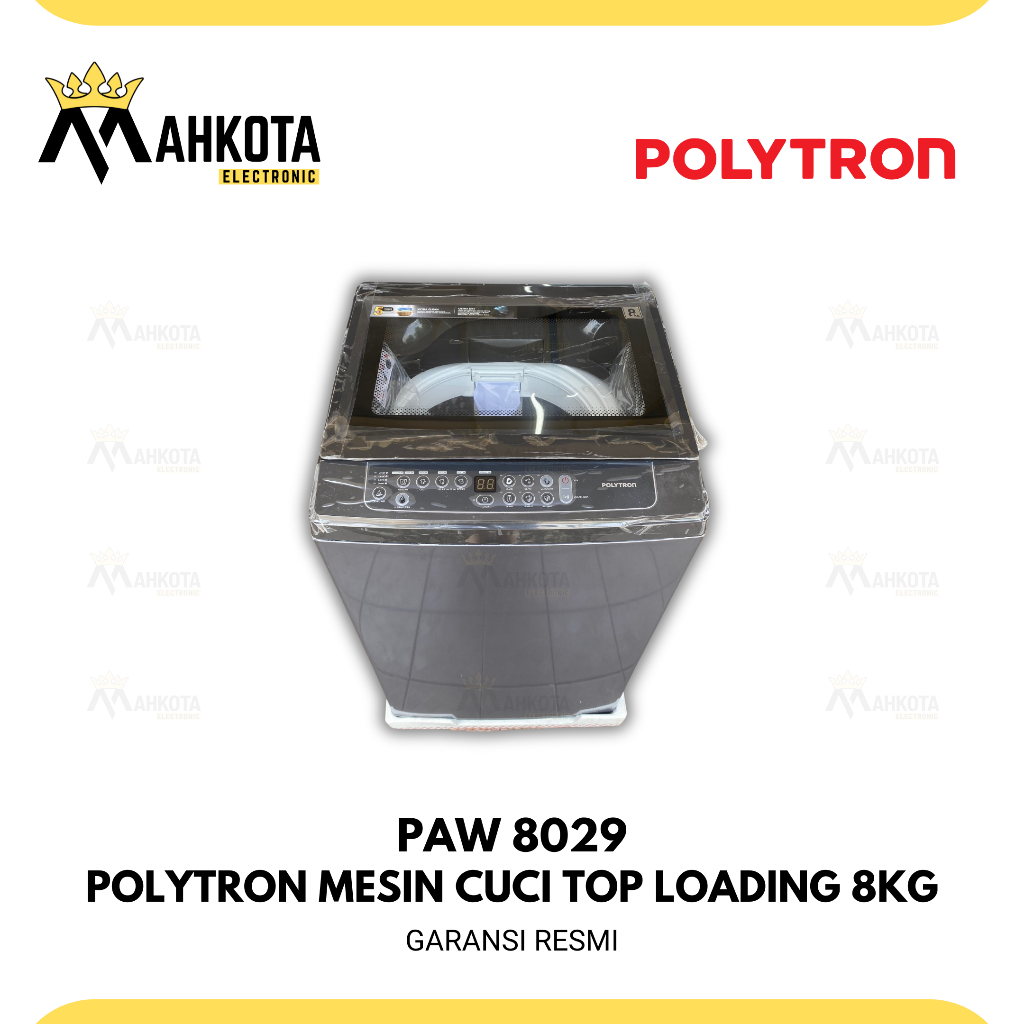 POLYTRON PAW 8029Y 8KG Mesin Cuci Top Loading Zeromatic Laguna
