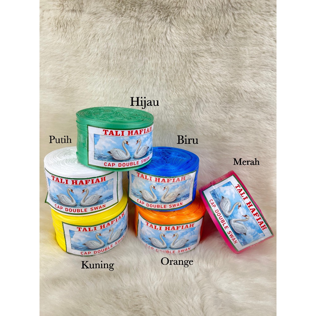 

TALI PLASTIK PENGIKAT RAFIAH HAFIAH TALI TEBAL TALI IKAT BARANG TALI JAHIT GONI DOUBLE SWAN / ANGSA