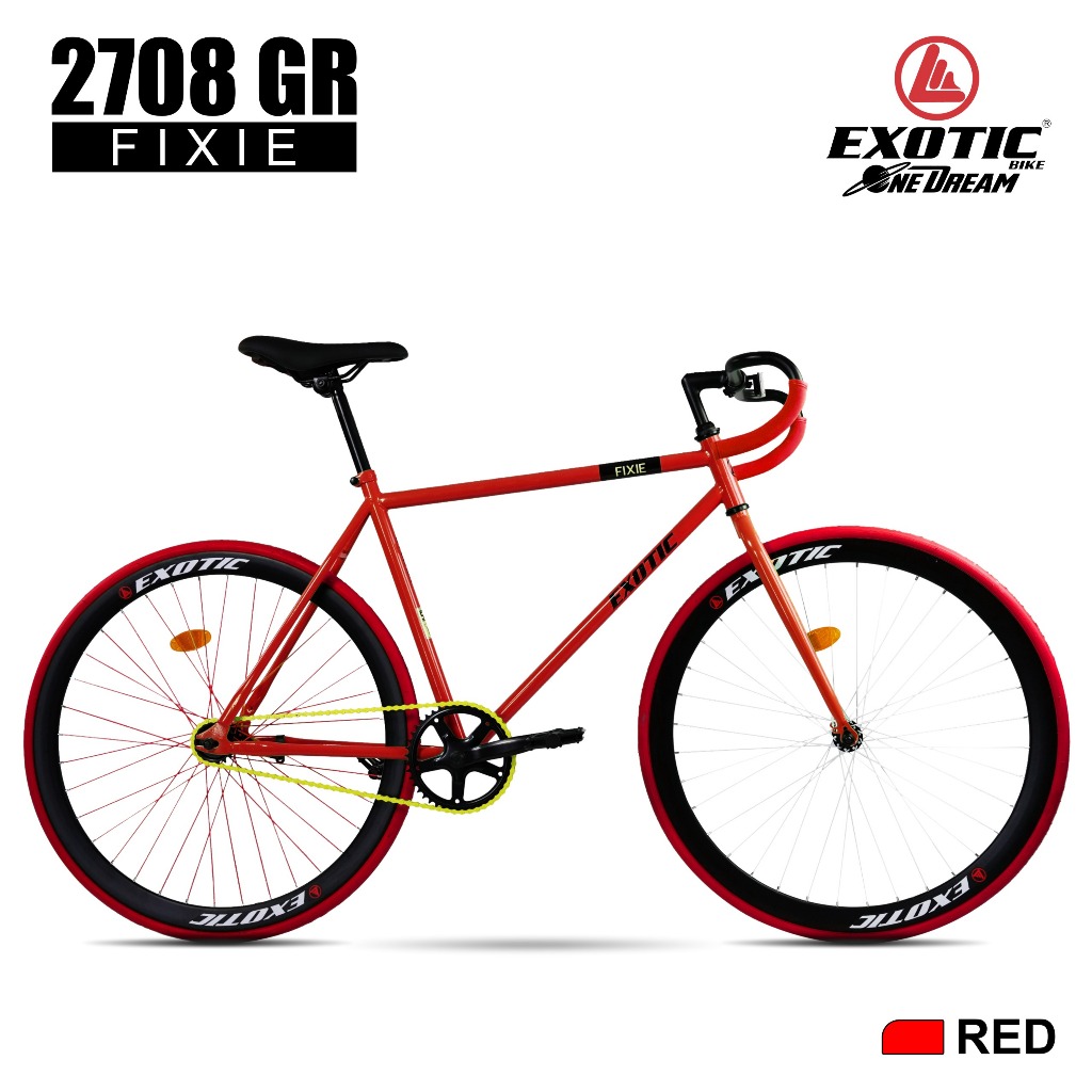 Sepeda Fixie EXOTIC 2708 GR 700C Sepeda Balap Rem Torpedo