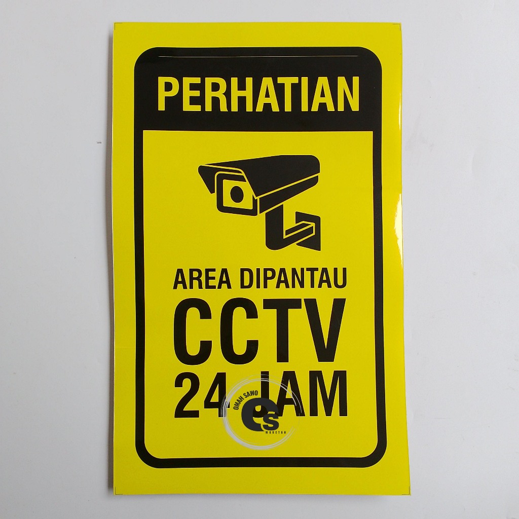 

Stiker CCTV 24 Jam - Area Ini Dipantau CCTV - Stiker Keamanan