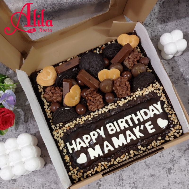 FUDGY BROWNIES ULANG TAHUN CUSTOM READY