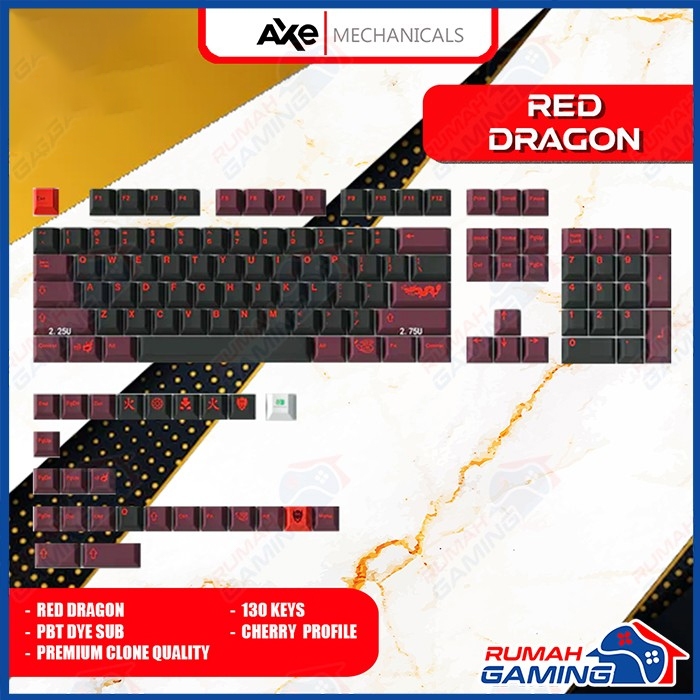 KEYCAP - KEYCAPS - CHERRY - RED DRAGON - PBT - DYE SUB