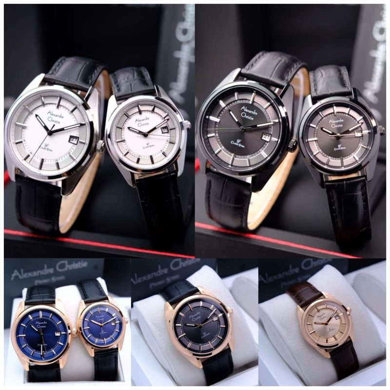 Alexandre christie Ac 8695 kulit jam tangan couple original