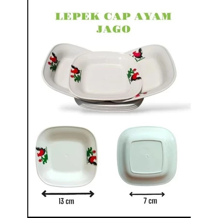 (12Pcs) Lepek Putih Plastik Ayam Jago