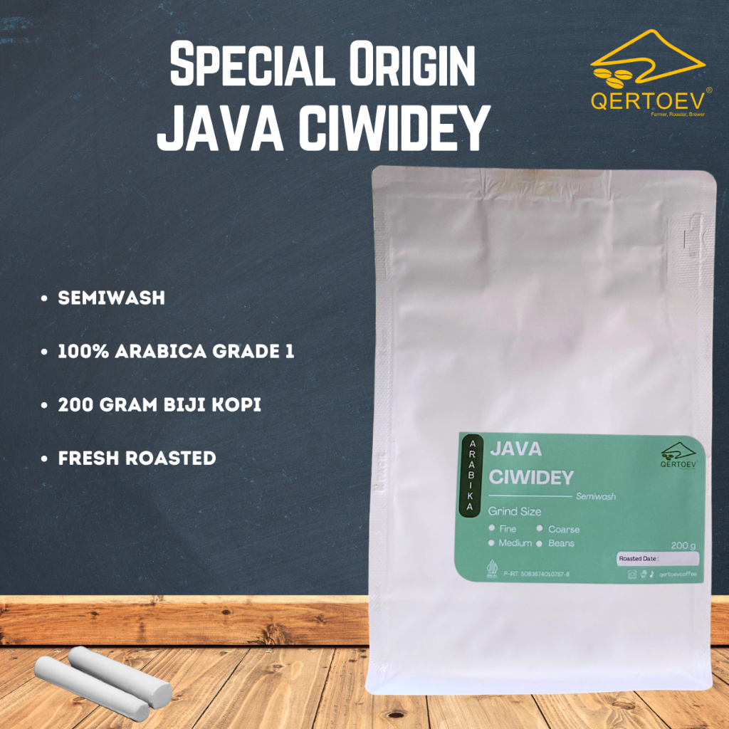 

Qertoev Coffee - Biji Kopi Bubuk Special Origin Arabica Java Ciwidey 200gr