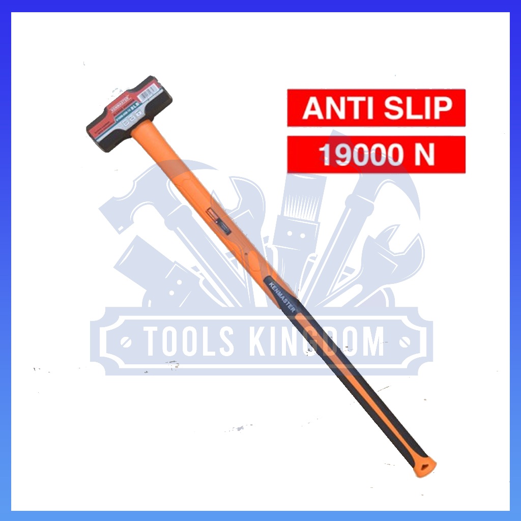 Palu Batu Gagang Fiber KENMASTER 8 lbs - KENMASTER Palu Batu Gagang Fiber / Karet - Palu Bodem - Pal