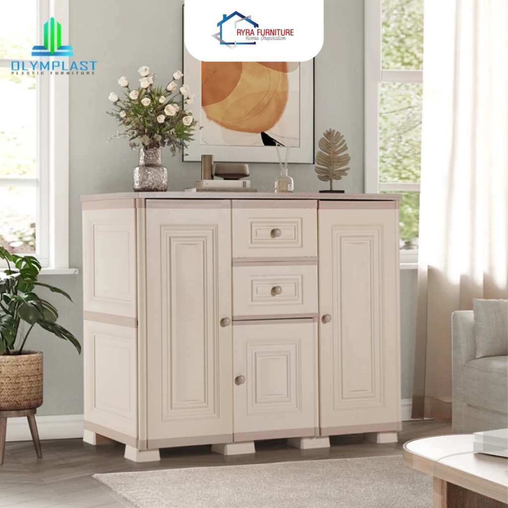 OLYMPLAST - OTC CREDENZA MODERN/SIDEBOARD MINIMALIS PLASTIK/BUFET PLASTIK/LEMARI KABINET PLASTIK