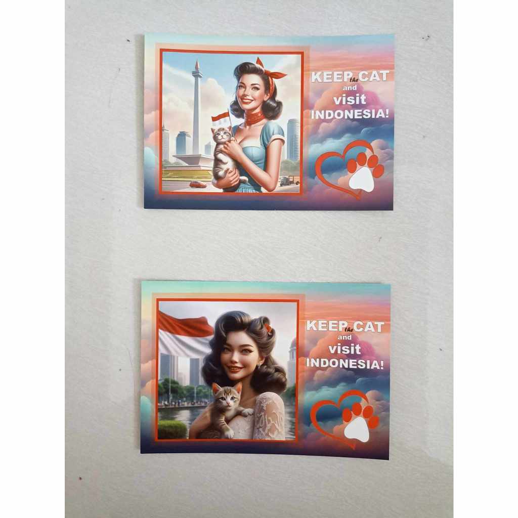

Keep Cat & Visit Indonesia Fantasy Postcard series Kartu pos kartupos