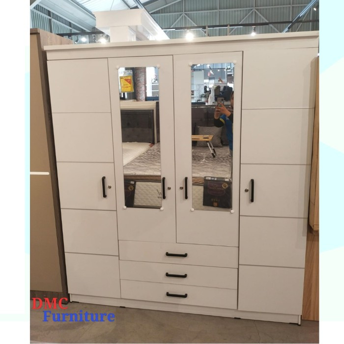 Lemari baju 4 pintu Lemari kaca lemari pakaian 4 pintu lemari besar
