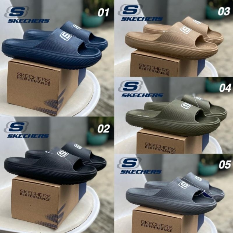 Sandal Slide Slop pria Skechers Original/ Sandal Slop pria Skechers original / Sandal kekinian Skech