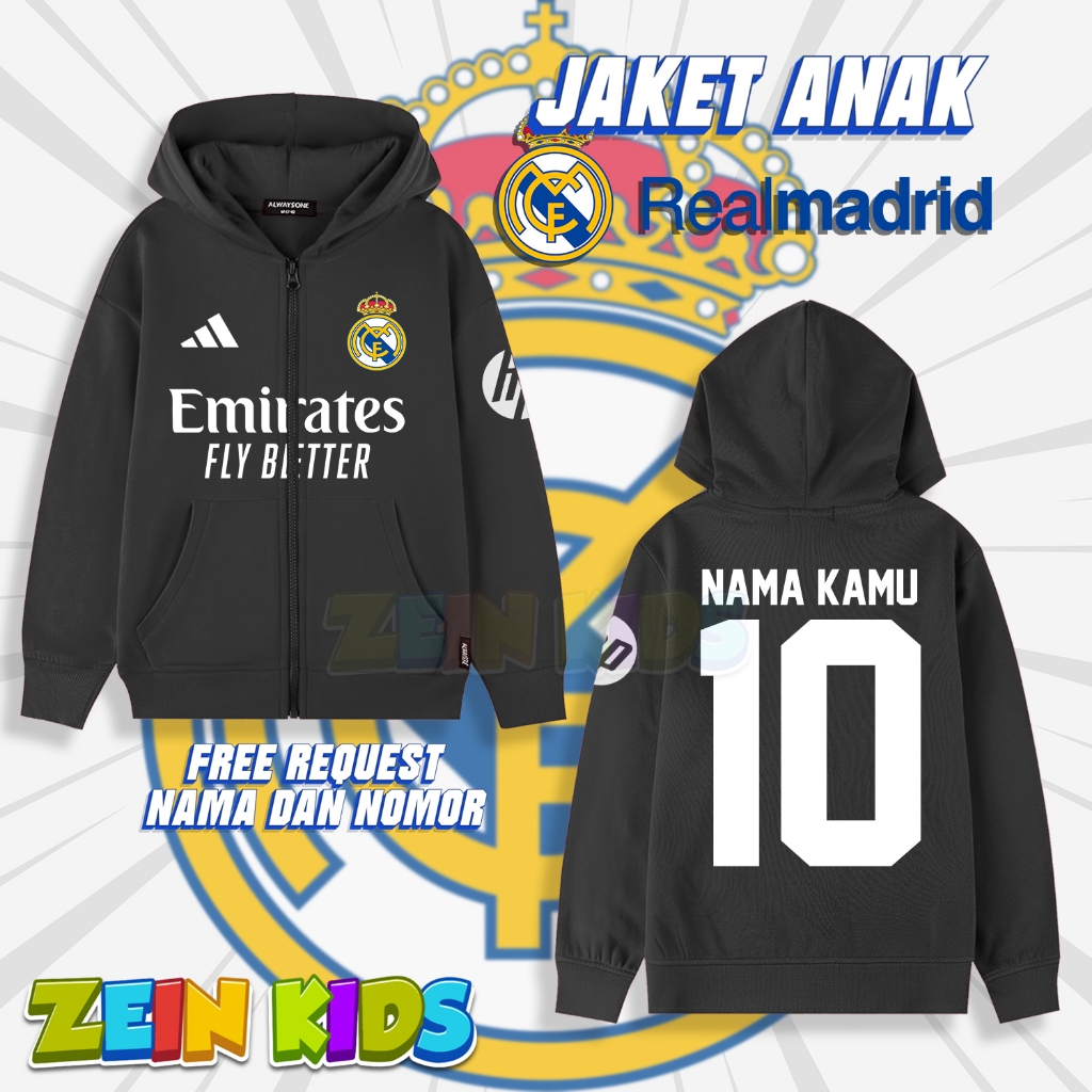 Gratong Hoodie Anak Real Madrid / Jaket Anak Real Madrid / Jaket Bola Anak
