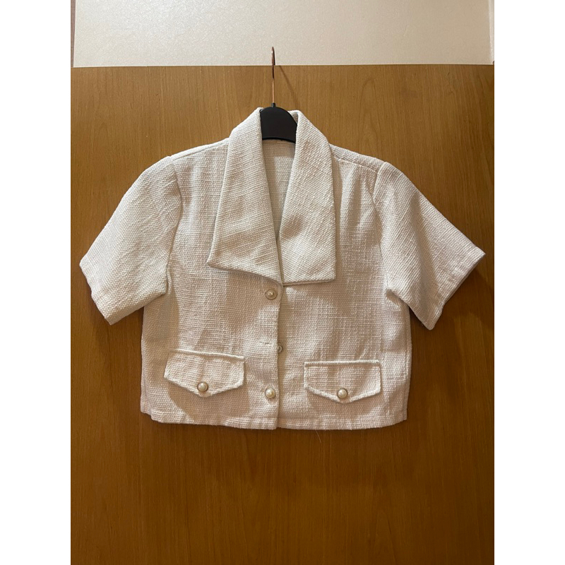 tweed crop blazer