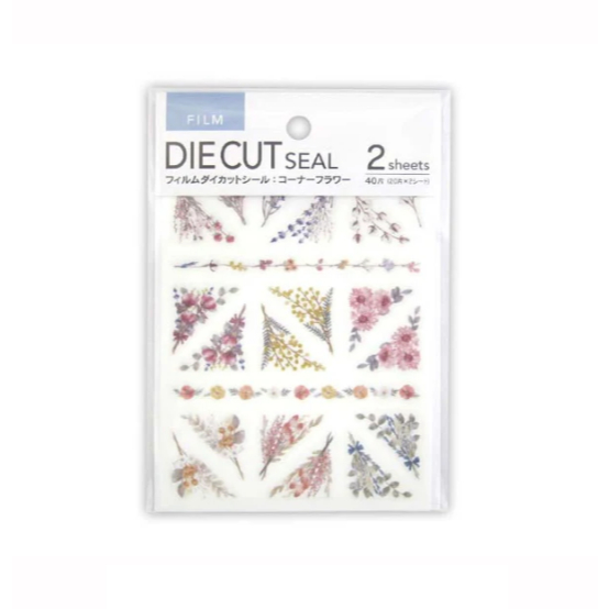 

Kyowa Film Die Cut Sticker Corner Flower 40 Pieces