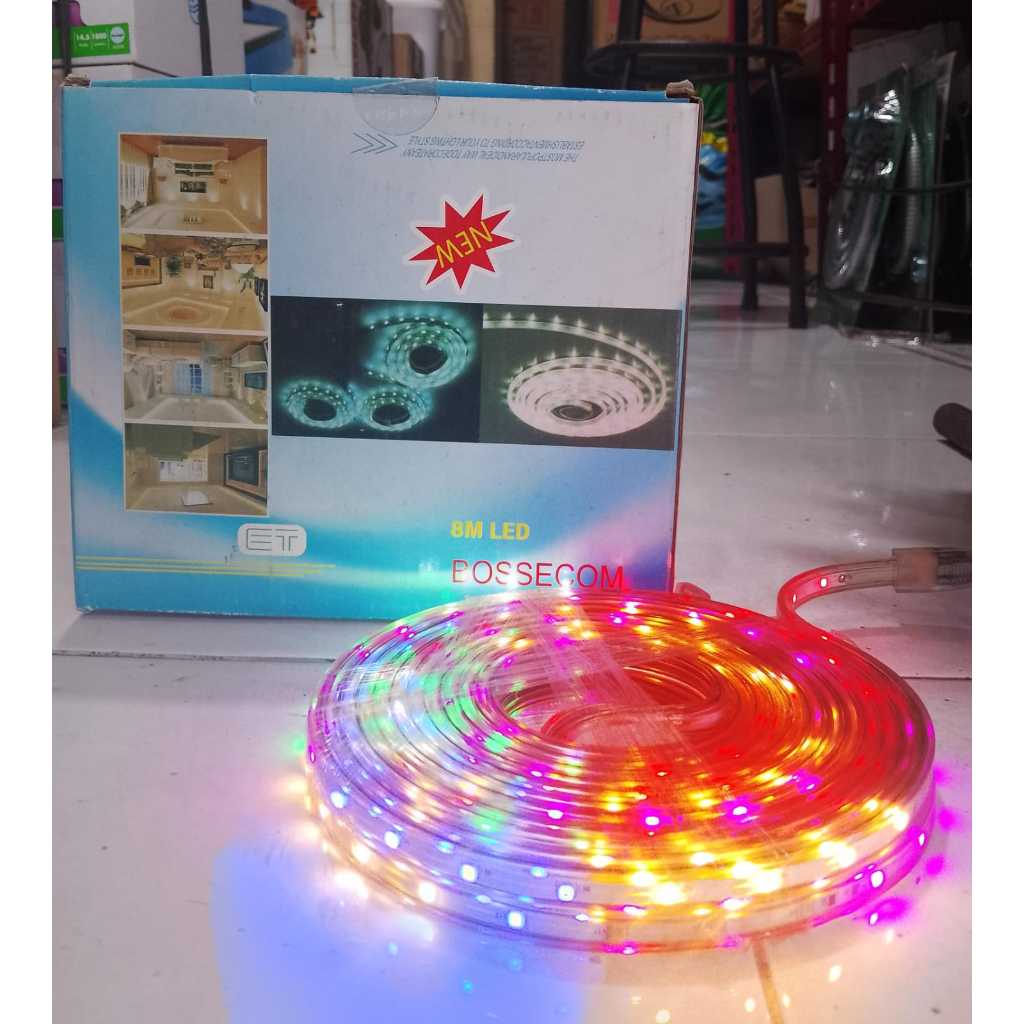 Bossecom Lampu Led Strip 8m / Lampu Hias Outdoor/ Lampu Led Hias Outdoor