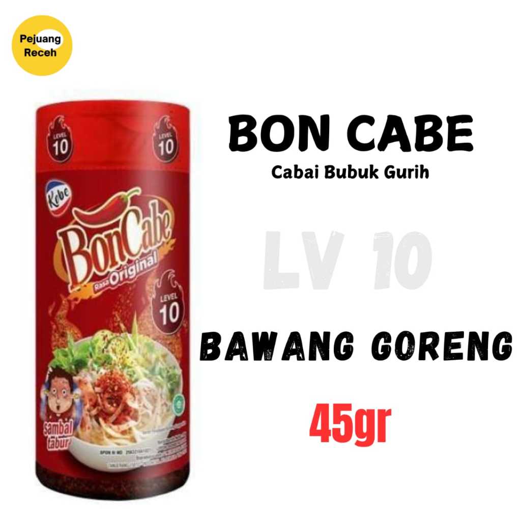 

BONCABE SAMBAL TABUR PEDAS BAWANG GORENG LV 10 | HALAL PRAKTIS, CABAI BUBUK TABUR PELENGKAP HIDANGAN