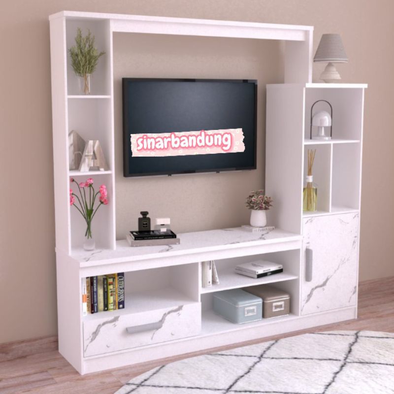 RAK TV MINIMALIS BESAR / RAK TV WALL UNIT / LEMARI TV PAJANGAN