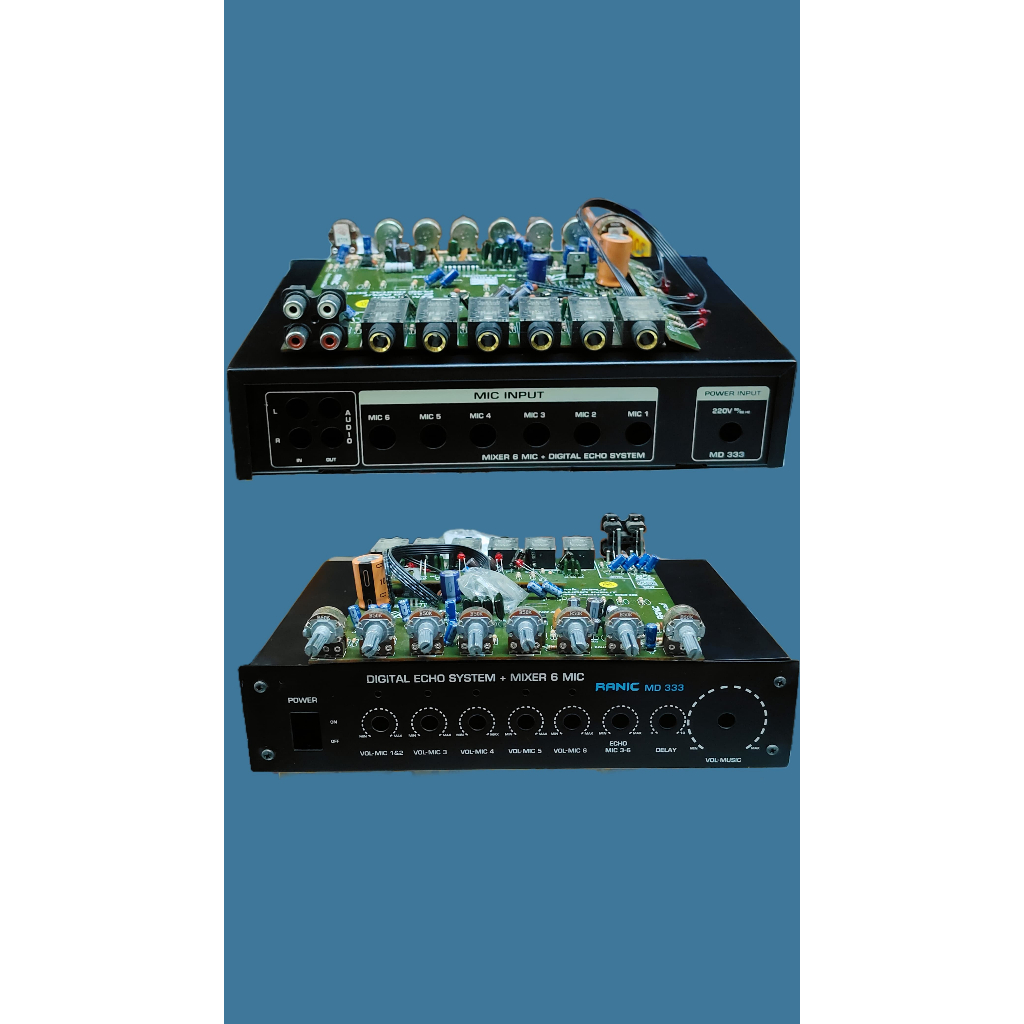 box dan kit digital echo sytem+ mixer 6 mic mandolin