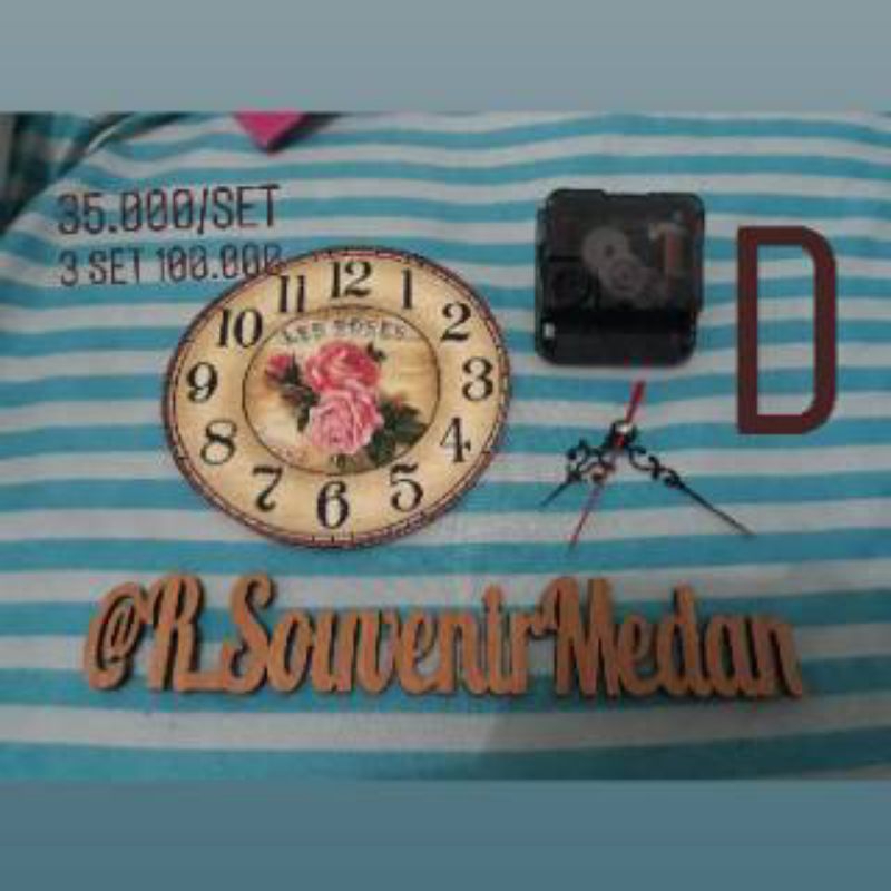 Mesin jam Hias mahar/Jam Bingkai mahar/Bahan Mahar/ mesin jam+background mahar