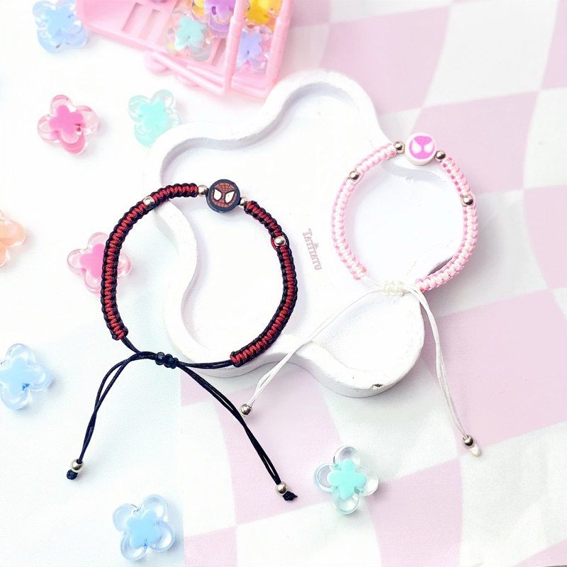 GELANG SPIDERMAN & SPIDERGWEN | GELANG COUPLE | STRAPPHONE SPIDERMAN-SPIDERGWEN | ADJUSTABLE | HANDM