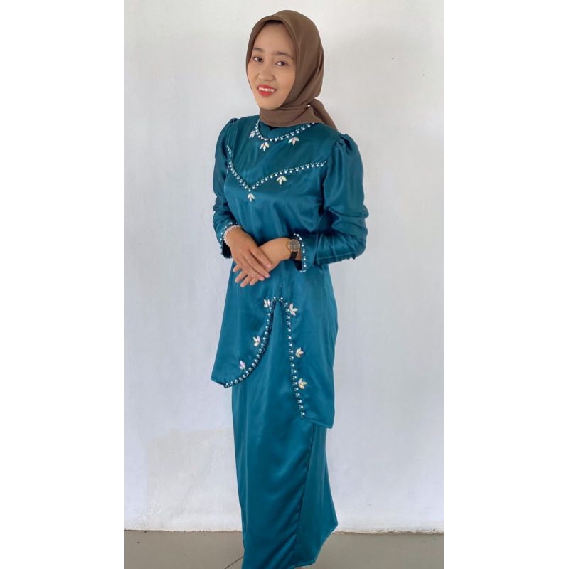 1 Set Atasan + Rok Eliza Kurung Melayu Malaysia Baju Kondangan Kekinian ( BAJU DEWASA )(by_pelangi I
