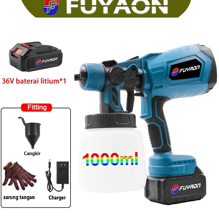 Garansi Harga  CODReady stock FUYAON alat semprot cat listrik kompresor cat Penyemprot Cat 48v alat 