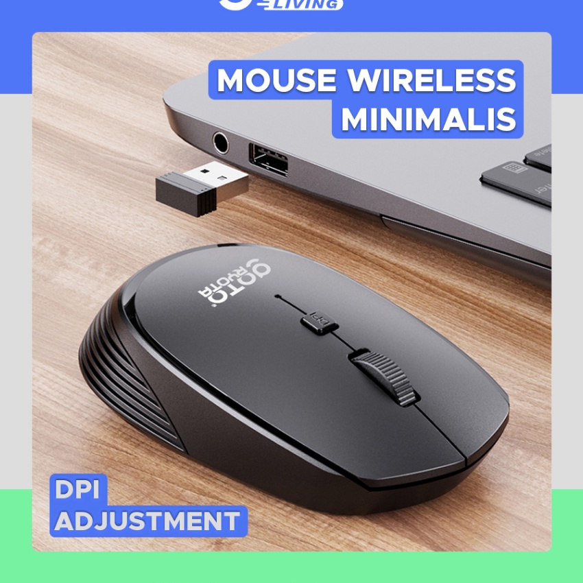 KP8 Goto Ryota Mouse Wireless Laptop Macbook Tanpa Kabel USB Poble