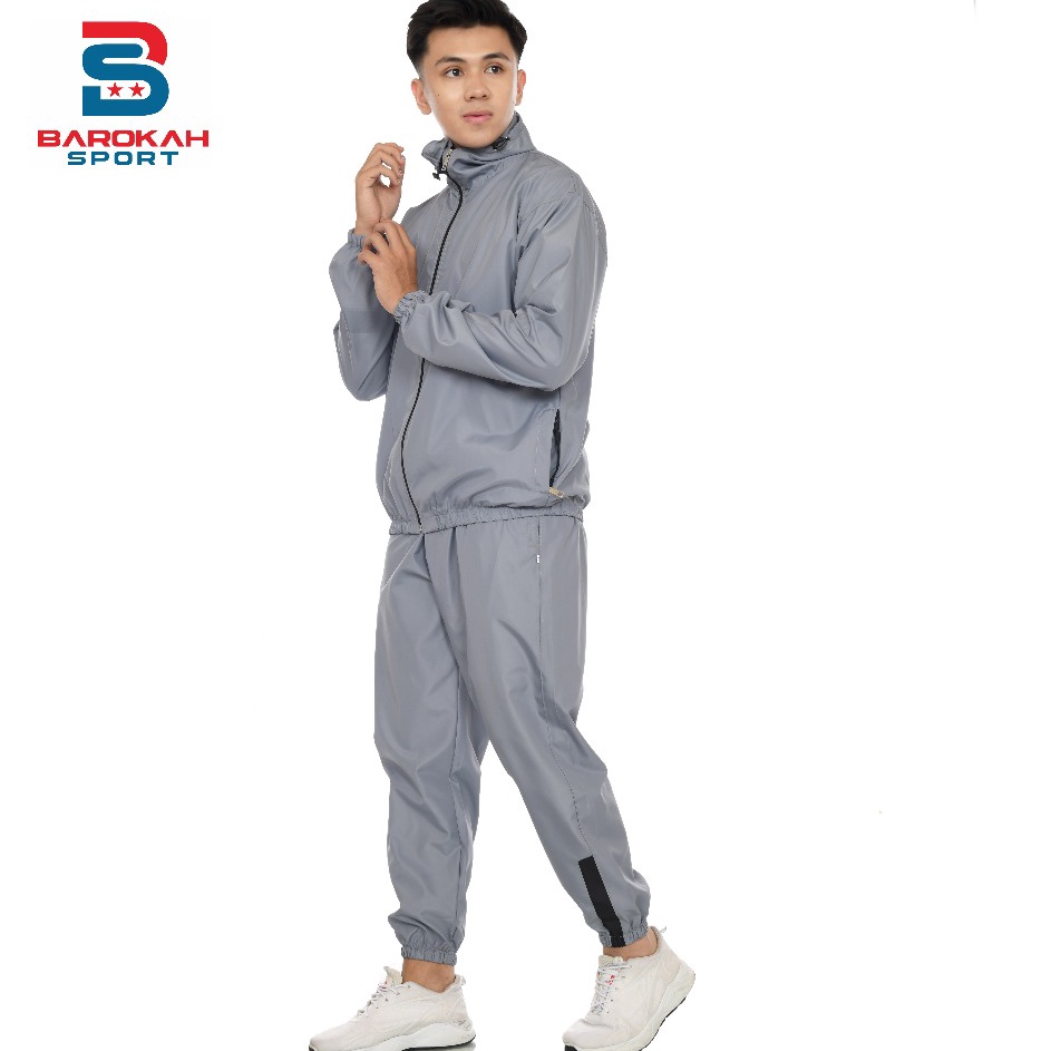 Produk Pilihan  oneset jaket celana olahraga parasut jaket sauna suit running setelan olahraga paras