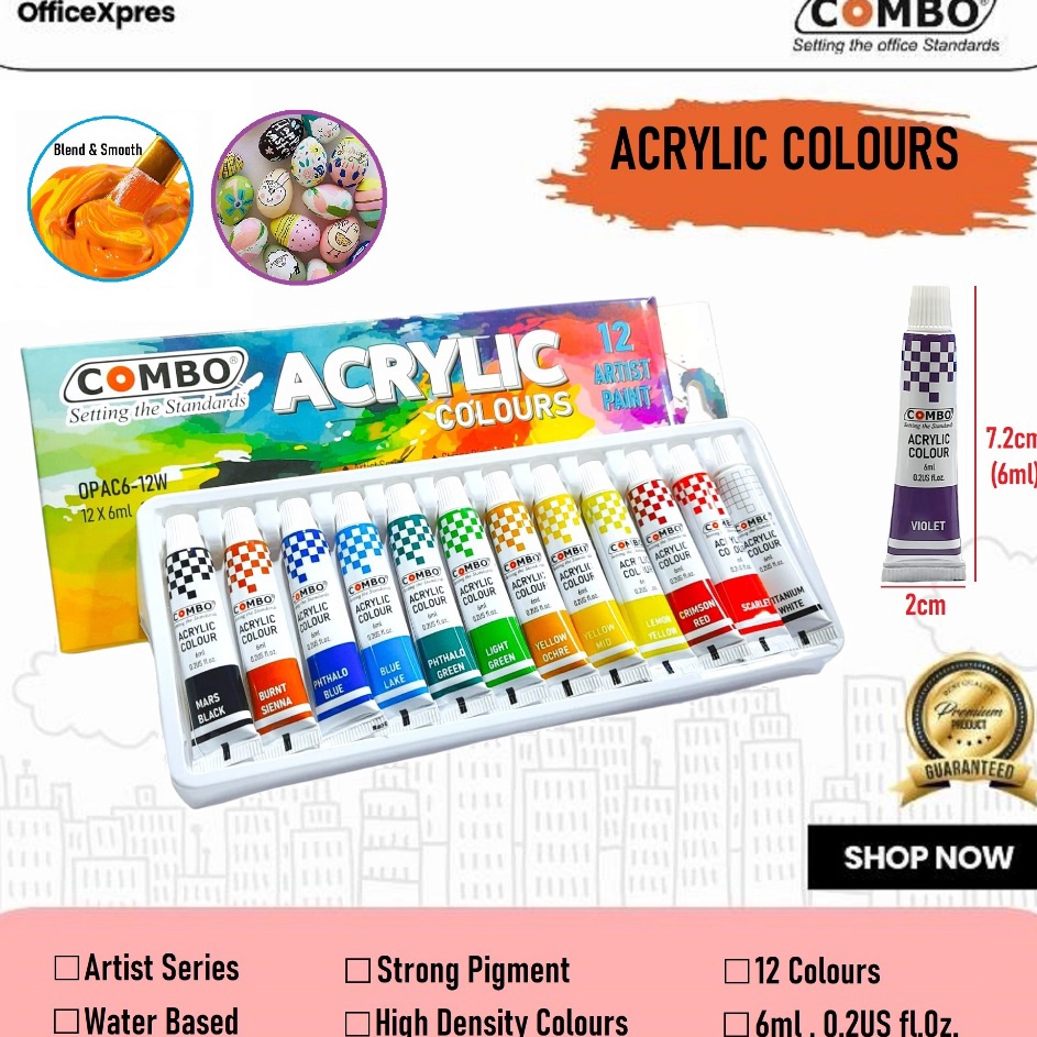 

On Sale Cat Akrilik 12 Warna Acrylic Colours Painting Cat Lukis Akrilik